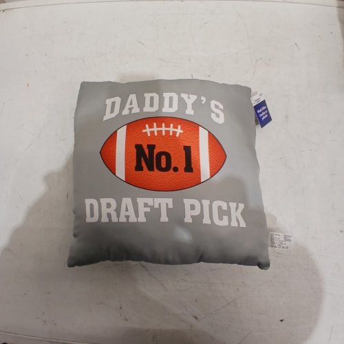 WAY TO CELEBRATE DADDY'S NO. 1 DRAFT PICK PILLOW - 13" - GREY image 3
