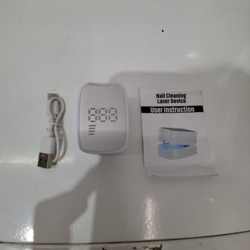 NAIL FUNGUS CLEANING LASER DEVICE , NAIL THERAPY - WHITE/BLUE image 2