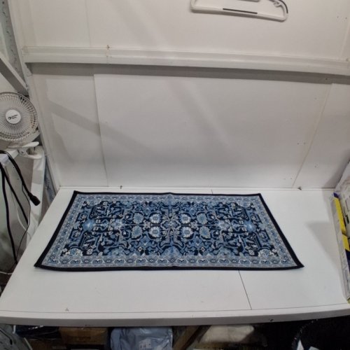 PATTERNED INDOOR DOOR MAT/ACCENT RUG - 44" X 20" - BLUE/BLACK image 2