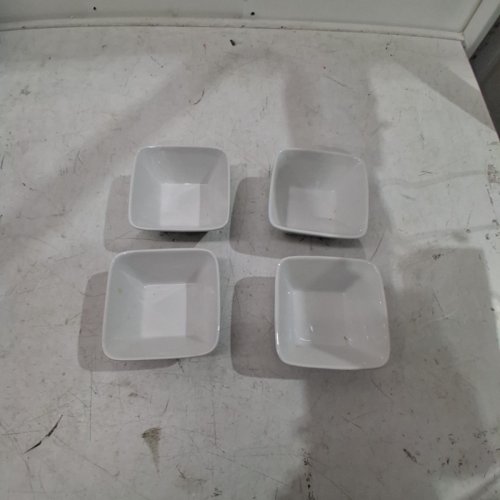 4PK SQUARE PORCELAIN DIP BOWLS - 4.5" - WHITE (MODEL: HTM4099714) image 2