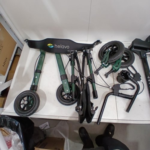 HELAVO ALL TERRAIN UPRIGHT WALKER WITH SEAT - 300LB MAX - GREEN/BLACK (MODEL: H1160) image 5