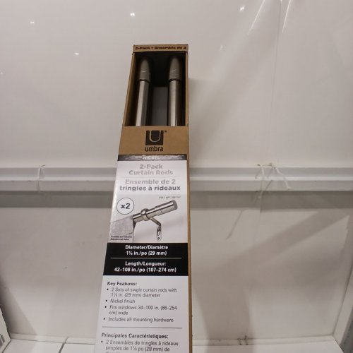 2PK UMBRA CURTAIN ROD KIT - 42"-108" - NICKEL (MODEL: 2881747) image 4