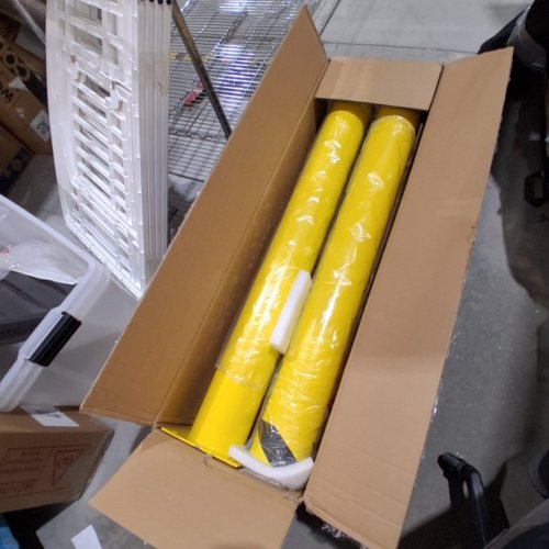 2PK STEEL PIPE SAFETY BOLLARD POST - 48" - BLACK/ YELLOW (MODEL: XSJ-23-A 0013) image 2