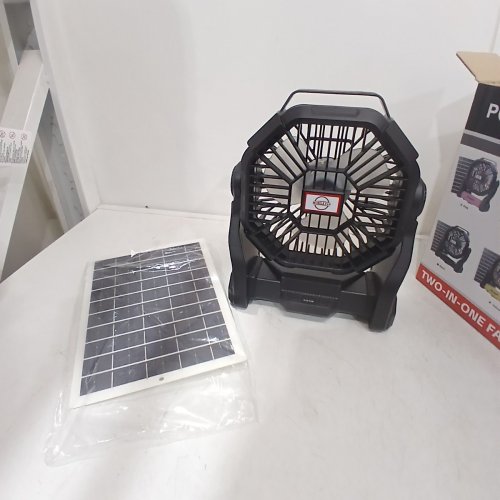 PORTABLE RECHARGEABLE CAMPING FAN WITH LED LIGHT - BLACK (MODEL: X23) image 2