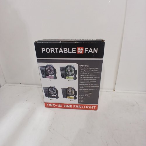 PORTABLE RECHARGEABLE CAMPING FAN WITH LED LIGHT - BLACK (MODEL: X23) image 3