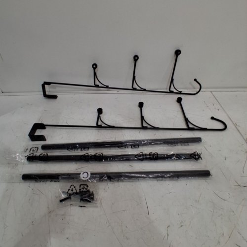 AMAZON BASICS OVER THE DOOR TOWEL RACK WITH HOOKS - 24" X 19" X 6" - BLACK image 2