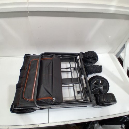 MAC SPORTS FOLDING WAGON WITH BRAKES AND POCKETS - 8.6" X 21.7" X 25" - 350LBS CAP - BLACK (MODEL: 1872234) image 2