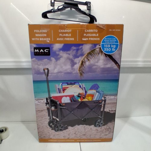 MAC SPORTS FOLDING WAGON WITH BRAKES AND POCKETS - 8.6" X 21.7" X 25" - 350LBS CAP - BLACK (MODEL: 1872234) image 4