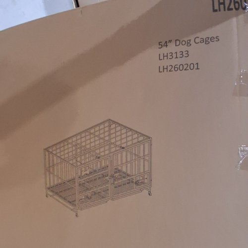 DOSKER HEAVY DUTY METAL DOG CRATE FOR LARGE DOG/DOUBLE MEDIUM DOGS - 54" - BLACK (MODEL: LH260201) image 4