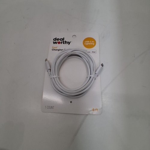 DEALWORTHY FAST CHARGING USB-C TO LIGHTNING CABLE - 8FT - WHITE image 5