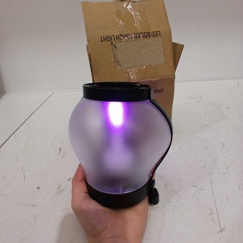 LED PORTABLE SOLAR TORCH LIGHT - FROSTED, BLACK image 2