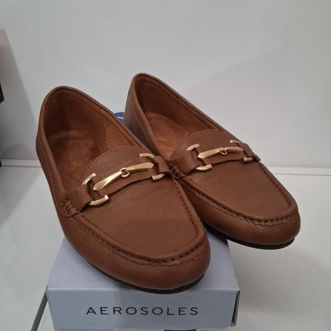 WOMEN'S AEROSOLES BUCKLE SLIP ON LOAFER FLATS - 7 - TAN (STYLE: 1863914) image 2