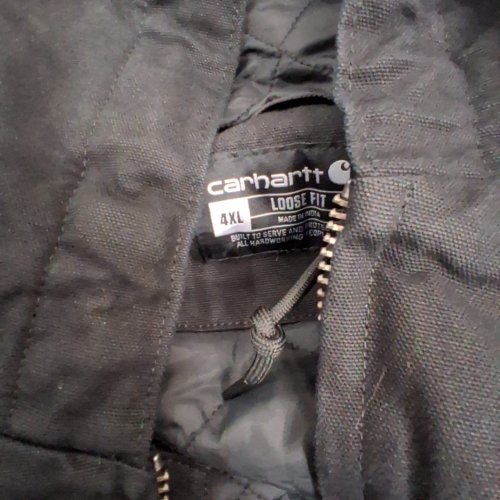 MEN'S CARHARTT LOOSE FIT WASHED DUCK INSULATED ACTIVE JACKET - 4XL- BLACK (STYLE: J130-M) image 3