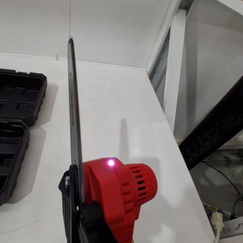 *TOOL ONLY* MINI CORDLESS CHAINSAW WITH BATTERY - 4" 21V - BLACK/RED image 2