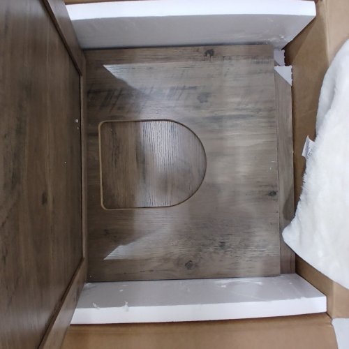 FEANDREA CAT TREE WITH LITTER BOX ENCLOSURE, SELF GROOMER AND SCRATCHING POST - 52" X 22" X 22" - BEIGE/GREY (MODEL: PCT115G01) image 5