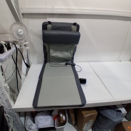 SNAILAX SHIATSU BACK MASSAGE MAT WITH HEAT, VIBRATION FULL BODY MASSAGE MAT FOR SOFA, RECLINER AND BED - GREY (MODEL: SL-347) image 4