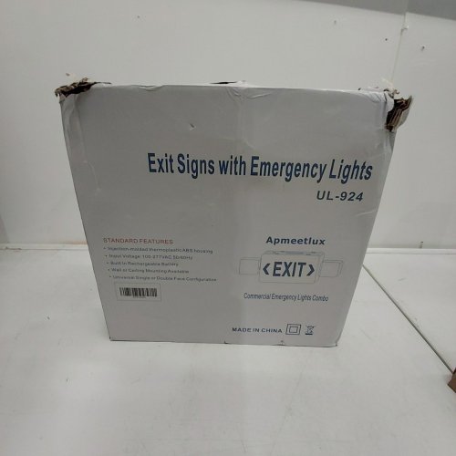 APMEETLUX EXIT SIGN WITH EMERGENCY LIGHTS - 100-277 V AC 50/60HZ - WHITE (MODEL: UL-924) image 3