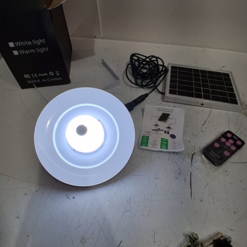 BIRDEEM SOLAR POWERED PENDENT INDOOR / OUTDOOR LIGHT KIT - 800LM - BLACK / WHITE (MODEL : 08206179624425) image 2