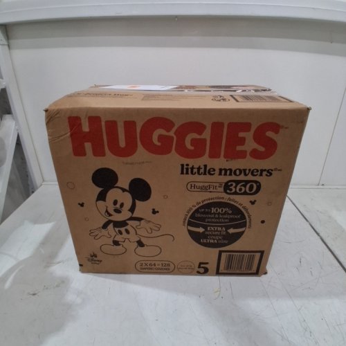 128PK BABY DISNEY HUGGIES LITTLE MOVERS HUGGFIT 360 DIAPERS - SIZE 5 - MICKEY MOUSE image 2