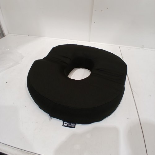 5 STARS UNITED MEMORY FOAM DONUT PILLOW SEAT CUSHION - 16" X 14" - BLACK image 2