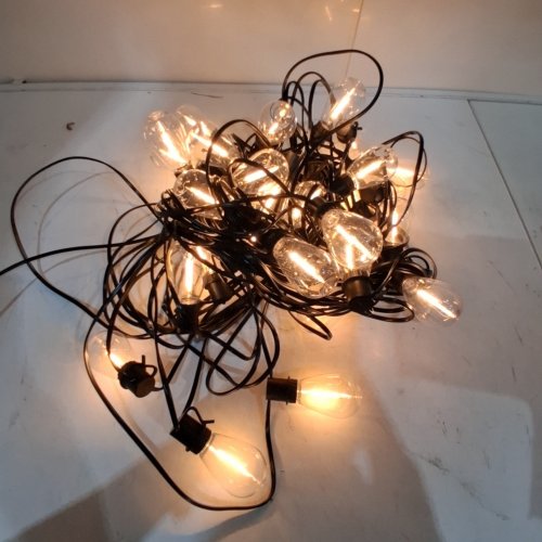 TORKASE OUTDOOR STRING LIGHTS WITH 32 SHATTERPROOF ST38 VINTAGE EDISON BULBS - 2200K WARM - 120FT - BLACK (MODEL: GLS-20J2P-E17-S14-30) image 2