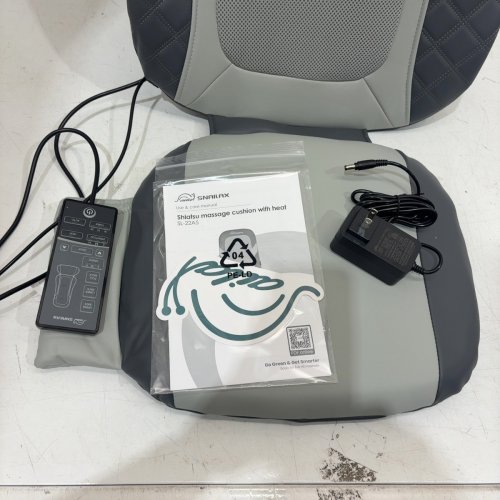 SNAILAX SHIATSU BACK MASSAGER WITH HEAT - 44.1” × 16.7” × 5.9” - 3 NECK INTENSITIES/4 BACK MASSAGE MODES/2 HEAT SETTINGS/3 VIBRATION MODES - GREY (MODEL: SL-22A5) image 5