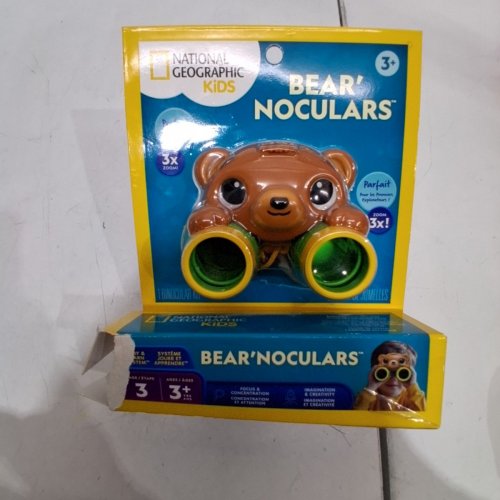 KID'S NATIONAL GEOGRAPHIC BEAR'NOCULARS/BINOCULARS - 3X ZOOM - BROWN / GREEN image 2