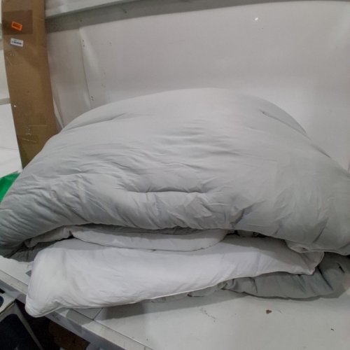 MELLOW MARSHMELLOW COMFORTER EXTRA FLUFFY DOUBLE-STUFFED DOWN ALTERNATIVE DUVET INSERT - QUEEN/FULL - GREY/WHITE image 2