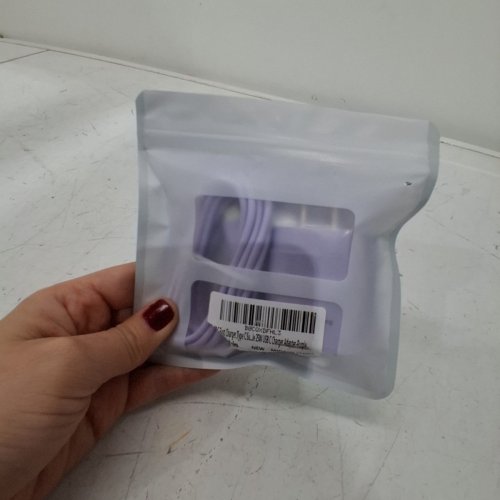 SUPER FAST WALL CHARGER USB C TO USB C CABLE - 25W - 6FT - PURPLE image 3
