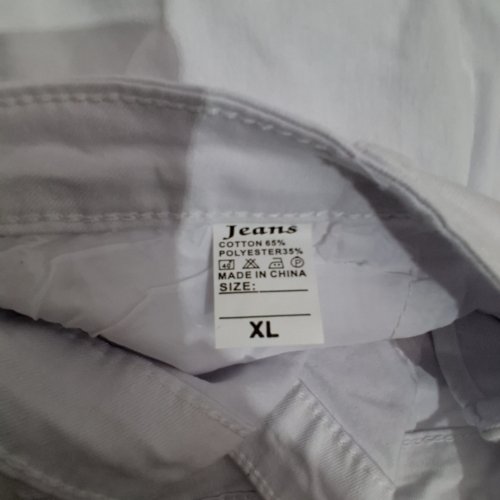 WOMEN'S LACE TRIM CAPRIE JEAN PANTSA - EXTRA LARGE - WHITE image 3