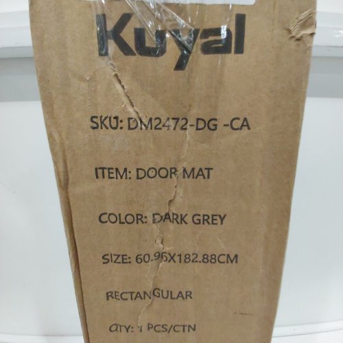 KUYAL RECTANGULAR DOOR MAT - 24" X 72" - DARK GREY/BLACK (MODEL: DM2472-DG-CA) image 2