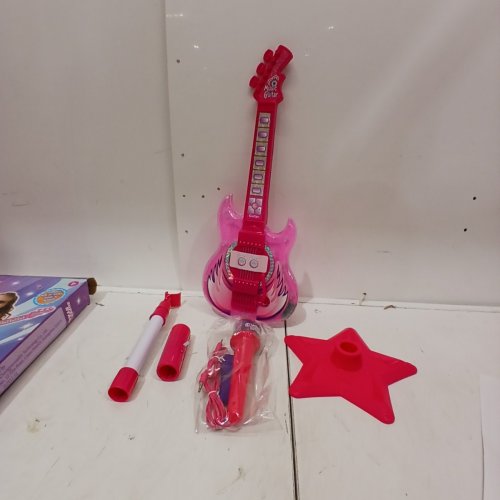 MOEAWS KID'S GUITAR & MICROPHONE KARAOKE PLAY TOY SET, MUSICAL INSTRUMENT FOR YOUNG AGES - PINK image 3