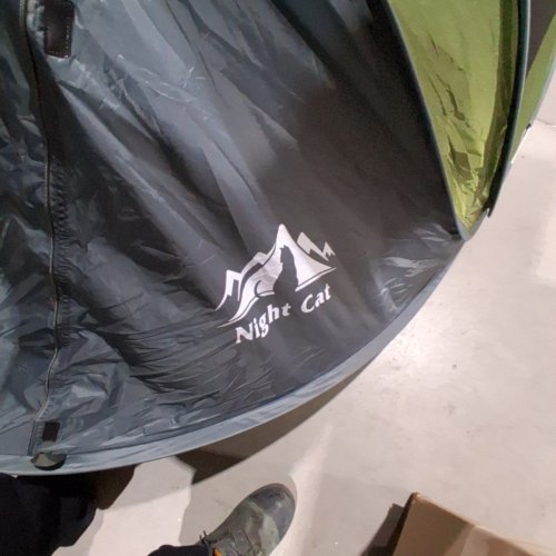 NIGHT CAT FOLDABLE POP UP TENT - 2-4 PERSONS - GREEN/GREY image 4