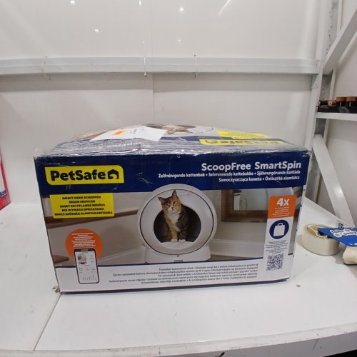 PETSAFE SCOOPFREE SMARTSPIN APP CONTROLLED ADVANCED ODOR CONTROL HEALTH MONITORING AUTOMATIC SELF CLEANING LITTER BOX - FIT FOR CATS UP TO 25LBS - GREY/WHITE (MODEL: PAL00-17985) image 8
