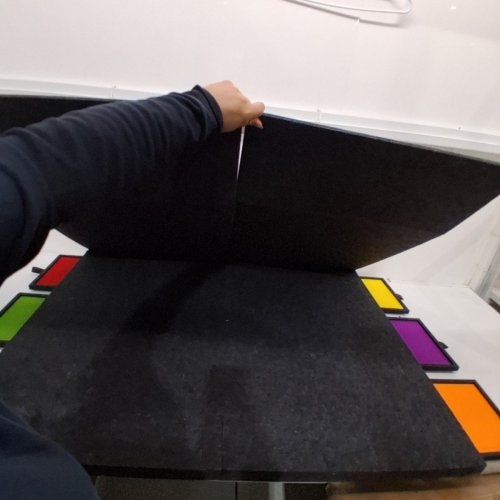 LAVIEVERT 2-IN-1 TILTING LIGHTWEIGHT FELT PUZZLE BOARD WITH 6 PIECE DRAWERS - 41" L X 31" W - DARK GRAY (MODEL: WGPTB061-DGRA) image 4