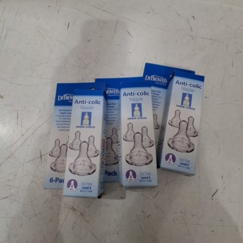 3 (6PK) DR. BROWN'S NARROW NIPPLE - FAST FLOW - LEVEL 4 (9M+) - CLEAR image 2