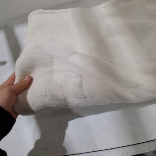 THROW BLANKET - 60"X60" - WHITE/BEIGE image 3