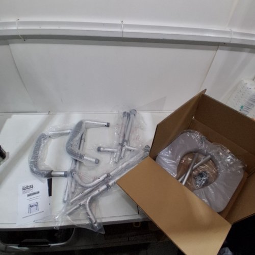 GARVEE ADJUSTABLE RAISED TOILET SEAT WITH ARMS AND PADDED SEAT - 18" - 22" HIGH - 350LBS MAX - GREY (MODEL: PHO-0XTFKT95) image 2