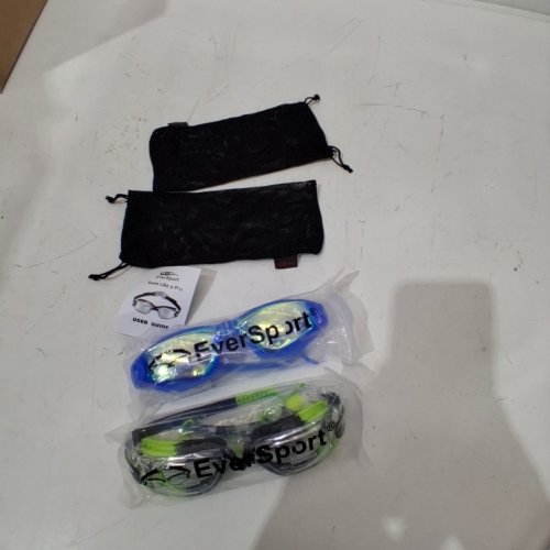 2PK KID'S EVERSPORT ANTIFOG SWIMMING GOGGLES - BLUE / GREEN image 2
