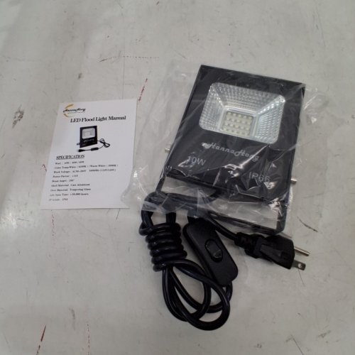 HANNAHONG LED OUTDOOR WATERPROOF FLOOD LIGHT - 10W, 1000LM, 6000K - WHITE image 3