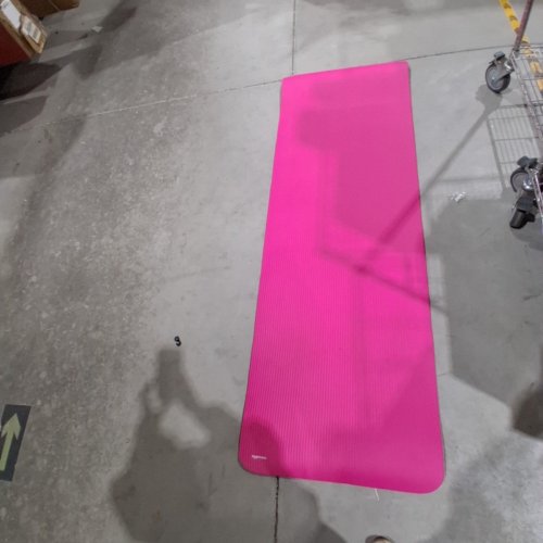 AMAZON BASICS EXTRA THICK EXERCISE YOGA MAT WITH CARRYING STRAP - 1/2" THICK - 24" X 74" - PINK image 3