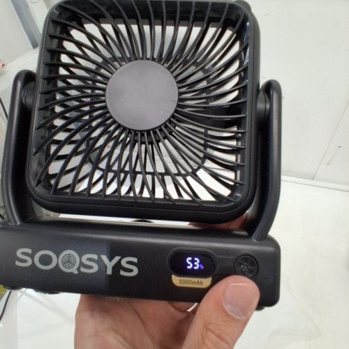 SOOSYS PORTABLE MAGNETIC FAN - 5 V, 2 AMP, 5000 MAH, 10W - BLACK (MODEL: YH-F183) image 2