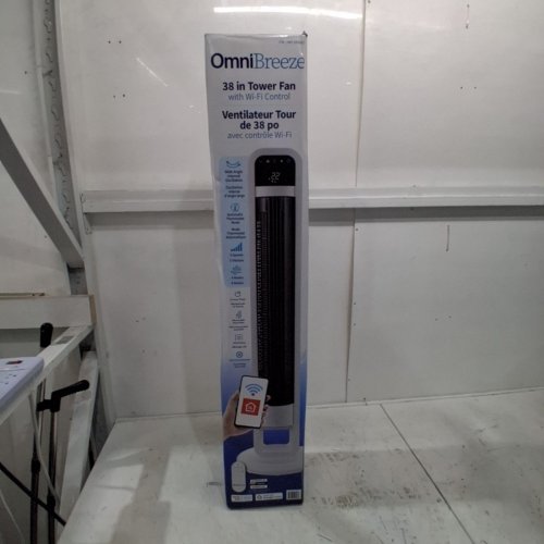 OMNIBREEZE PREMIUM 38" OSCILLATING TOWER FAN WITH WIFI CONTROL, 5-SPEEDS & REMOTE - WHITE/BLACK (MODEL: 5333021/DC2313R-G) image 6