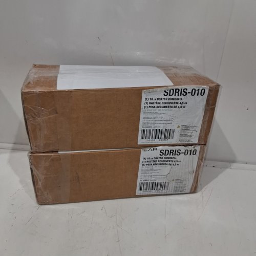2PK CAP RUBBER COATED DUMBBELL - 10LBS - BLACK/CHROME (MODEL:SDRIS-010) image 5