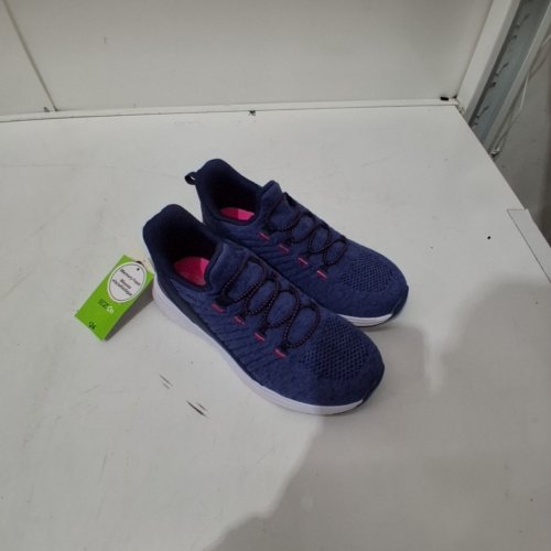 WOMEN'S ATHLETIC WORKS SLIP ON SNEAKERS - 7 - NAVY / PINK (STYLE: EZ ON) image 3