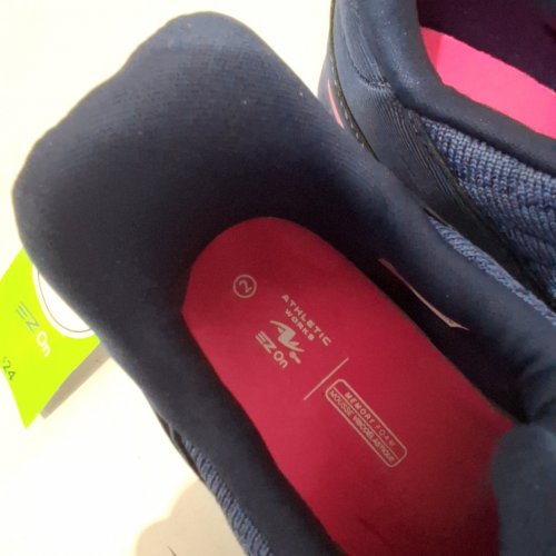 WOMEN'S ATHLETIC WORKS SLIP ON SNEAKERS - 7 - NAVY / PINK (STYLE: EZ ON) image 4