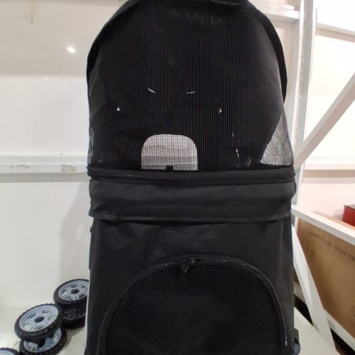 VIVO FOUR-WHEEL FOLDING PET STROLLER - BLACK (MODEL: STROLR-V001B) image 4