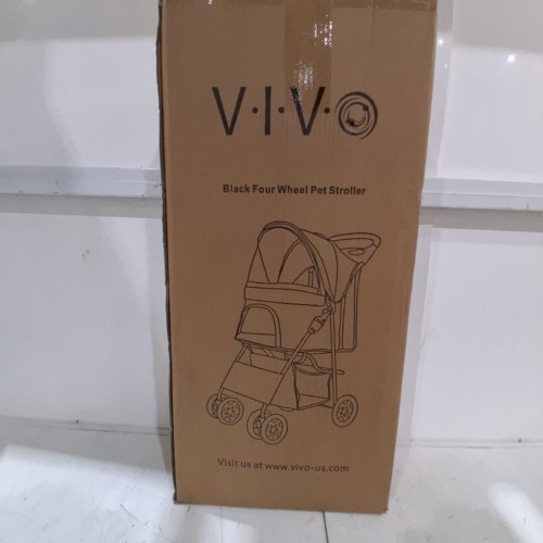 VIVO FOUR-WHEEL FOLDING PET STROLLER - BLACK (MODEL: STROLR-V001B) image 6