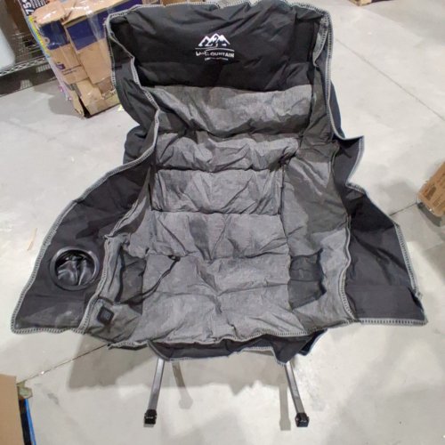 LANMOUNTAIN HEATED PADDED FOLDING ROCKING CAMPING CHAIR - 400LB MAX - BLACK (MODEL: LS-300-HT) image 4