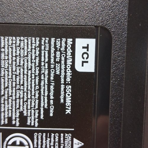 TCL QM6 SERIES 4K UHD QD-MINI LED 144HZ SMART GOOGLE TV - 55" - BLACK (MODEL: 55QM67K) image 15